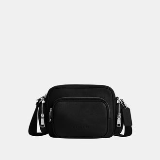Coach Mens Fletcher Crossbody Bag - Black Leather - One Size