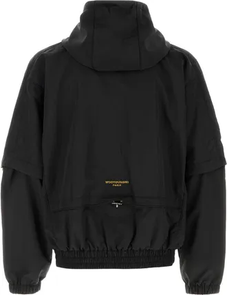 Wooyoungmi Mens Jumper Windbreaker Black Nylon Jacket