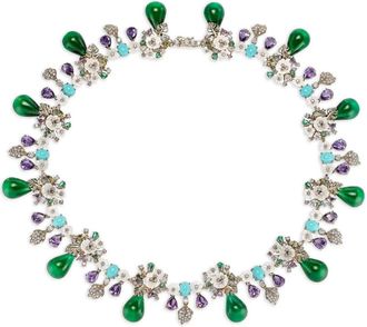 Anabela Chan Collana Palm Paradise in oro giallo vermeil 18 carati con pietre