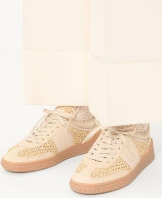 Valentino Garavani Sneaker Upvillage In Tessuto Rafia Intrecciata Donna BEIGE/BURRO 35.5