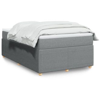 vidaXL Cama Box Spring Con Colch&oacute;n Tela Gris Claro 120x200 Cm Vidaxl