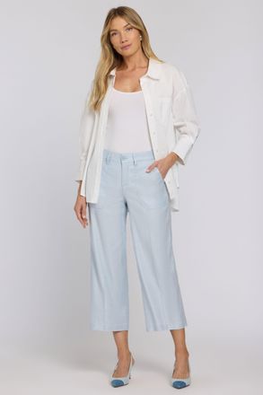 NYDJ Wijd Been Cargo Capri Broek In Stretch Linnen