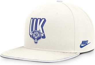 Nike Kentucky Legacy Letter & Mascot Pro Nike Mens Dri-FIT College Adjustable Hat in White | NC120G9GUKV-207