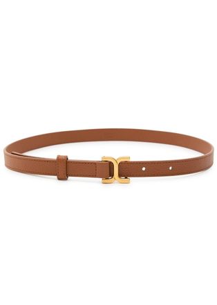 Chloé Marcie Grained-leather Belt - Tan - M