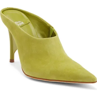 Jeffrey Campbell Vader Pointed Toe Mule in Chartreuse Suede at Nordstrom Rack, Size 9.5