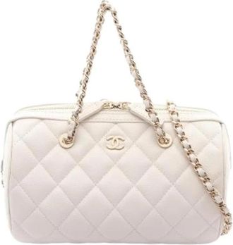 Chanel Pre-owned Shoulder Bag - Dames - Vintage Schoudertas - Wit - ONE Size - Leer - Vintage