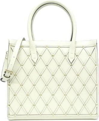 Valentino Pre-owned Garavani Leren Handtas - Dames - Vintage Handtas - Wit - ONE Size - Leer - Vintage