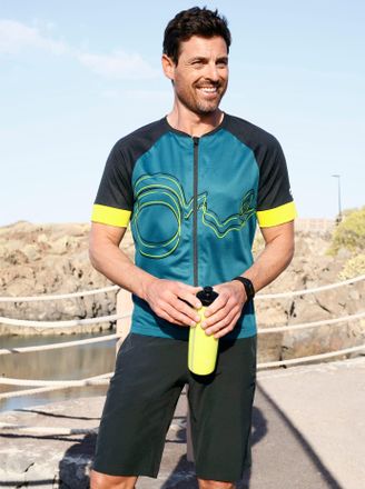 Catamaran Kurzarmshirt CATAMARAN Sportshirt, Herren, Gr. 44/46, blau (topas), 100% Polyester, gemustert, mehrfarbig, Shirts Kurzarmshirt