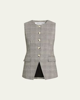 Veronica Beard Lois Tailored Plaid Vest