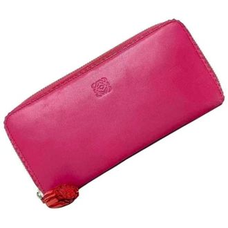 Loewe Pre-owned Wallets, female, Pink, Size: ONE SIZE Pre-owned Leather Wallet