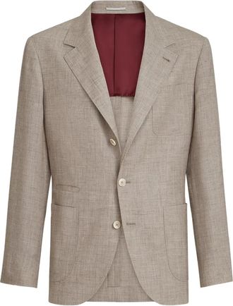 Brunello Cucinelli Blazer con tasche applicate - Marrone