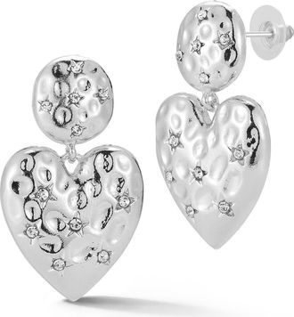 Sphera Milano Heart Drop Earrings in Silver at Nordstrom Rack