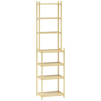 HOMCOM Estanter&iacute;a de ba&ntilde;o 44x33x180 cm madera natural