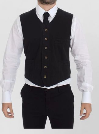 Dolce & Gabbana cotton viscose v-neck sleeveless vest