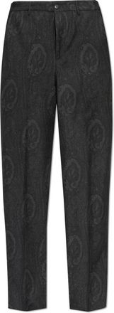 Etro Wool Pleated Broeken - Heren - Nette broeken - Grijs - 2XL - Wol - Broeken