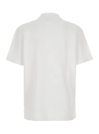 Maison Kitsun&eacute; Organic Cotton Logo-Embroidered Polo Shirt - White