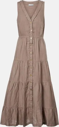 Heidi Klein Zakynthos tiered linen midi dress