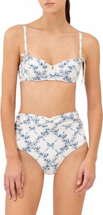 Agua Bendita Sentido Gloriosa Tie Detail Bikini Top In Neutral Blue