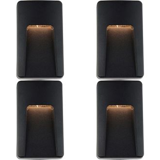 Loops 4 PACK Vertical Outdoor Pathway Guide Light - Indirect CCT LED - Black ABS