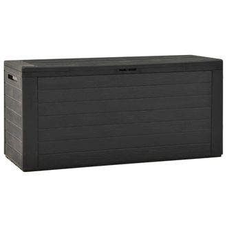Berkfield Home Garden Storage Box Anthracite 116x44x55 cm in Black | Size: 116 x 44 x 55 cm