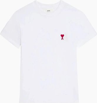 Ami Mens Ami Paris Logo Le Coueur T-Shirt White - Size: 40
