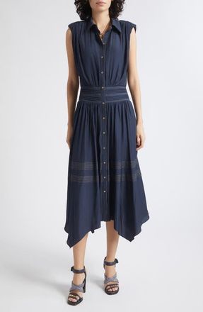 Ramy Brook Kiki Midi Shirtdress in Navy at Nordstrom, Size Xx-Large