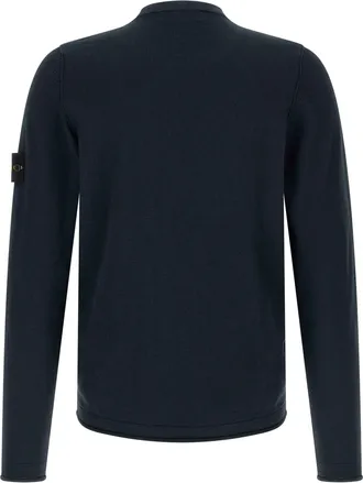 Stone Island Cotton-Nylon Crewneck Sweatshirt - Navy