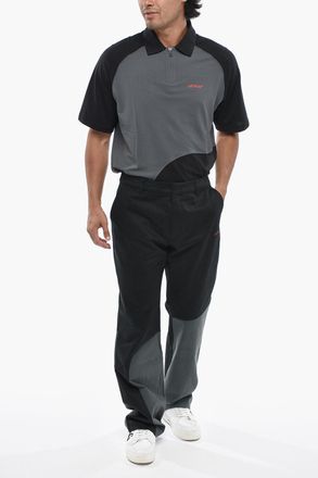 Off-white Pantaloni Chino Bicolore con Logo Stampato Off-White