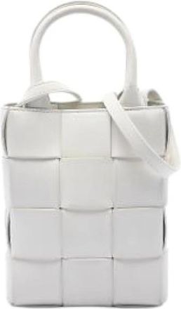 Bottega Veneta Pre-owned Cassette Tote - Dames - Vintage Shopper - Wit - ONE Size - Leer - Vintage