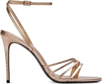 Black Suede Studio Ella metallic multi-strap sandals - Gold