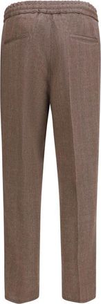 Brunello Cucinelli Mens Brown Linen Casual Pants