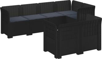 vidaXL Sof&aacute; De Jard&iacute;n Para 7 Personas Con Cojines Estilo Ratan Pp Vidaxl