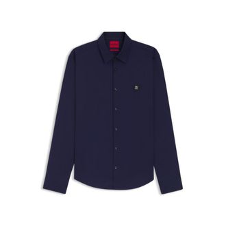 HUGO BOSS Slim-fit shirt in stretch-cotton canvas