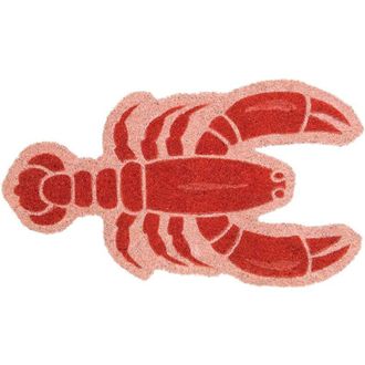 Fisura Zerbino dingresso con forma. Originale zerbino in cocco con base antiscivolo in PVC. Misure: 70 x 40 cm. (Aragosta, rossa)