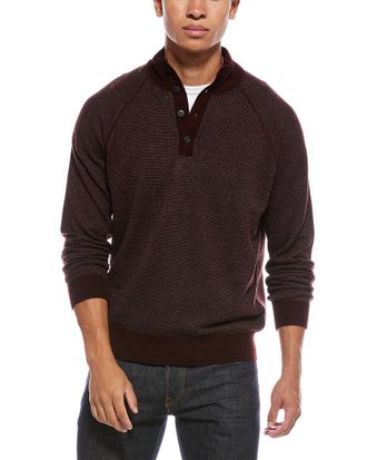 Vince Birdseye Button Wool & Cashmere-Blend Mock Neck Sweater