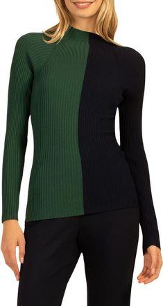 Trina Turk Seema Colorblock Sweater in Bayberry/Indigo at Nordstrom Rack, Size X-Small