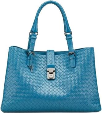 Bottega Veneta Pre-owned Handbags, female, Blue, Size: ONE SIZE Pre-owned Fabric Shoulder Bag