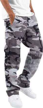 Generic Camouflage Cargo Trousers for Men UK Combat Baggy Outdoor Waterproof Hiking Work Pants Stretch Multi Pockets Durable Lightweight Classic Tactical Trou