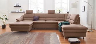 Sit&more Wohnlandschaft »Cardoso U-Form« mit Federkern und Kopfstützen, mit Bettfunktion und Relaxfunktion