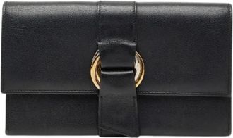 Cartier Pre-owned Clutches, female, Black, Size: ONE SIZE Pre-owned Trinity Ribbon Leather Long Wallet
