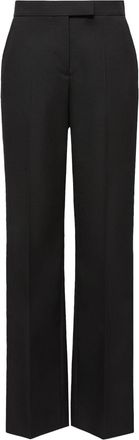 Moncler Moncler Wool Blend Gabardine Pants, Women, Black, Size: 38