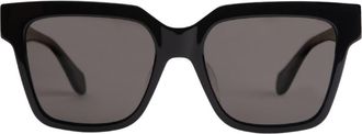 Mohala Eyewear Hana 55mm ContourBridge Wide Width Polarized Square Sunglasses in Black Lava /Gray Lenses at Nordstrom