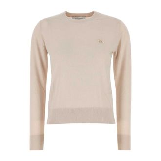 Maison Kitsun&eacute; Truien & Vesten, Dames, Beige, S, Wol, Zandkleurige wollen trui