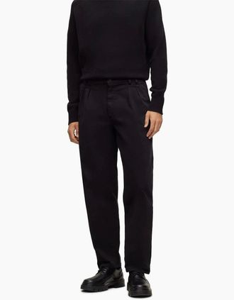 HUGO BOSS Mens Tulsa Solid Patterned Straight Chinos - Black - Size: 36W xl