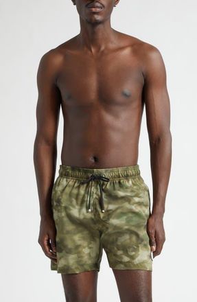 Amiri Camo Swim Trunks in Natural at Nordstrom, Size Xx-Large