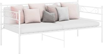 vidaXL Estructura De Sof&aacute; Cama Sin Colch&oacute;n Metal Blanco 90x200 Cm Vidaxl