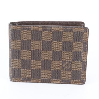 Louis Vuitton Ebene Leather Coated Canvas Wallet (Bi-Fold) (Pre-Owned)