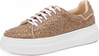 Corkys Footwear Womens Rhinestone Sneakers In Gold