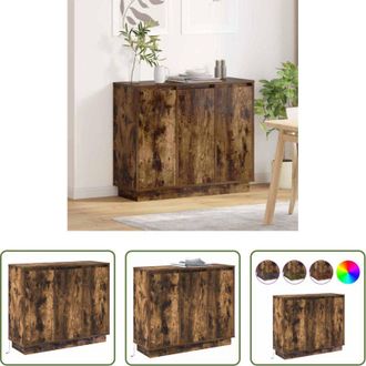 vidaXL Stoccaggio moderno - Madia LED Rovere fum&eacute; 90 x 32 x 75 cm Legno multistrato