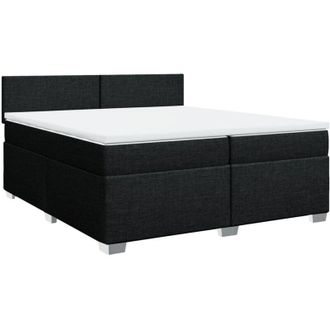 vidaXL Vidaxl - Cama Box Spring Con Colch&oacute;n Tela Negro 200x200 Cm
